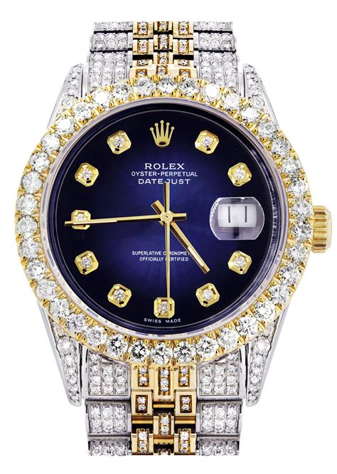 iced out rolex datejust 36 mm